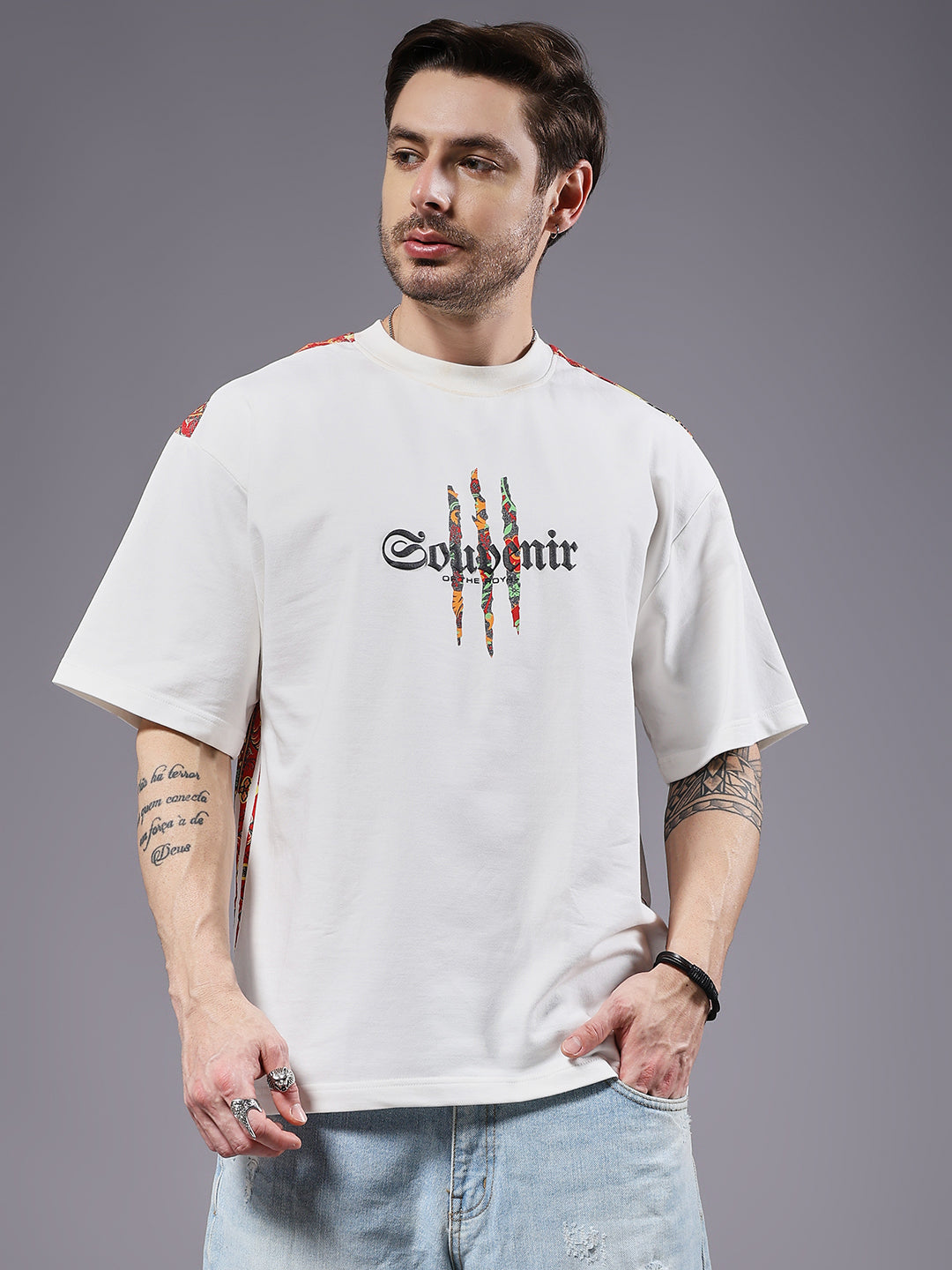 Souvenir Puff Printed Men Oversized Terry T-Shirt - Kurvy