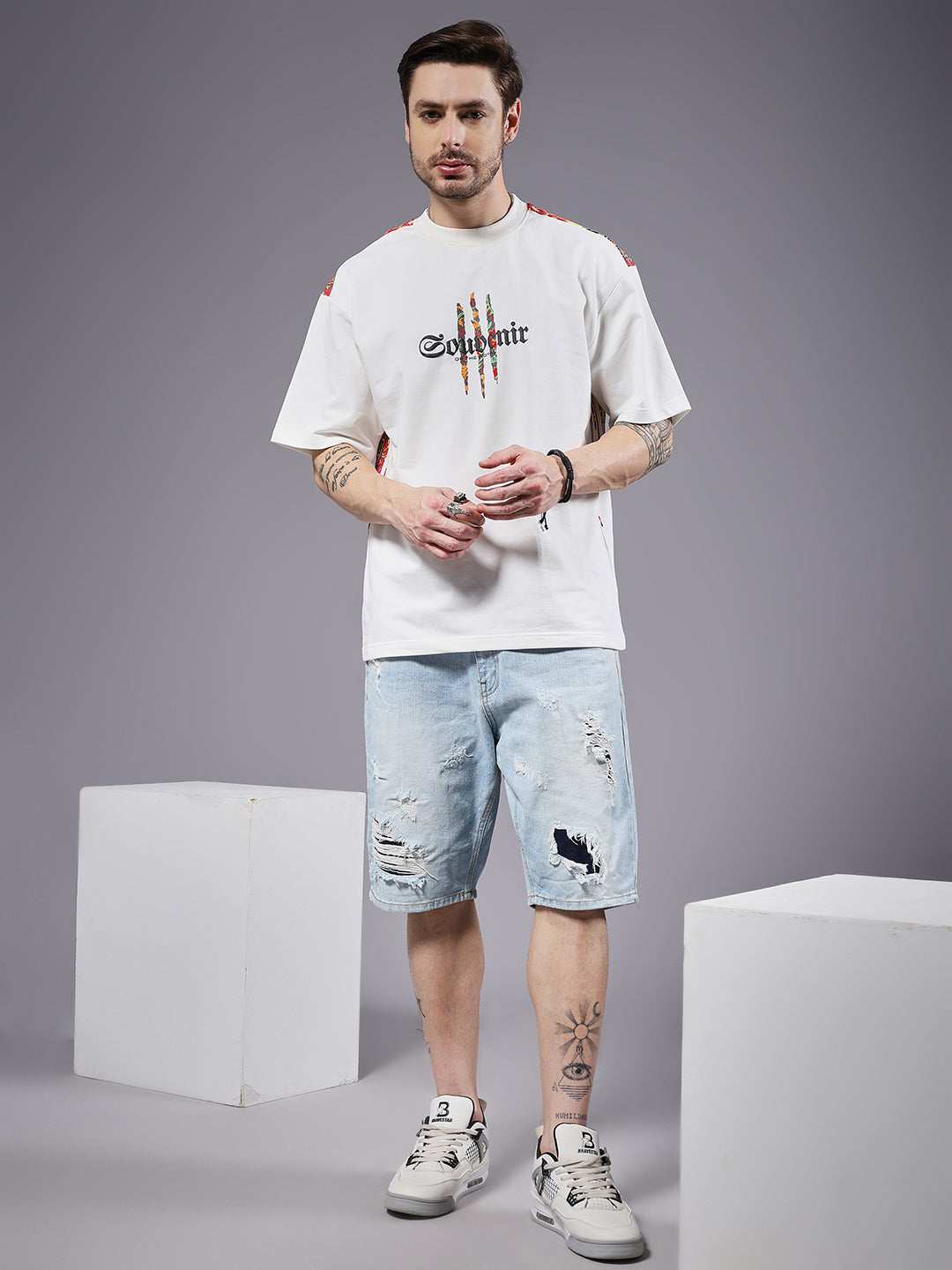 Souvenir Puff Printed Men Oversized Terry T-Shirt - Kurvy