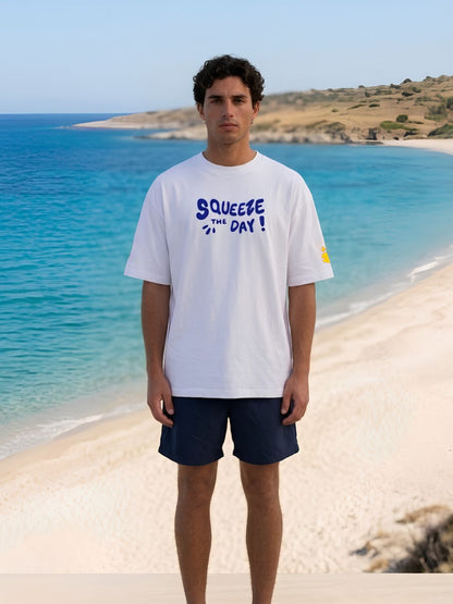 Squeezed Lemon Men Printed Oversized T-Shirt - Kurvy