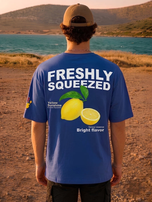 Squeezed Lemon Men Printed Oversized T-Shirt - Kurvy