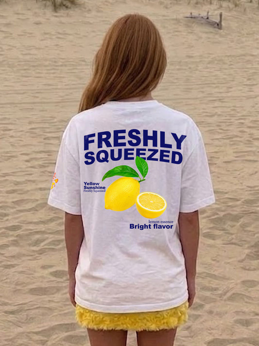 Squeezed Lemon Women Printed Oversized T-Shirt - Kurvy