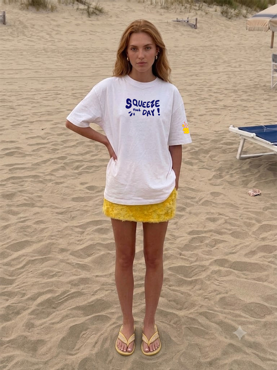 Squeezed Lemon Women Printed Oversized T-Shirt - Kurvy