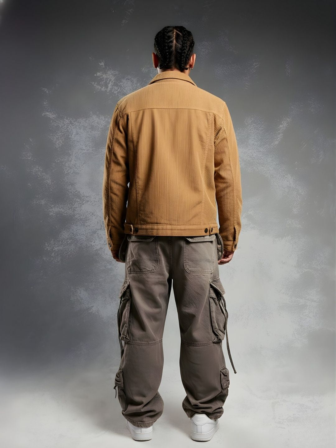 Teddy Lined Corduroy Jacket - Beige - Kurvy