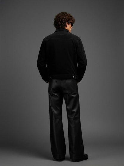 Teddy Lined Corduroy Jacket - Black - Kurvy