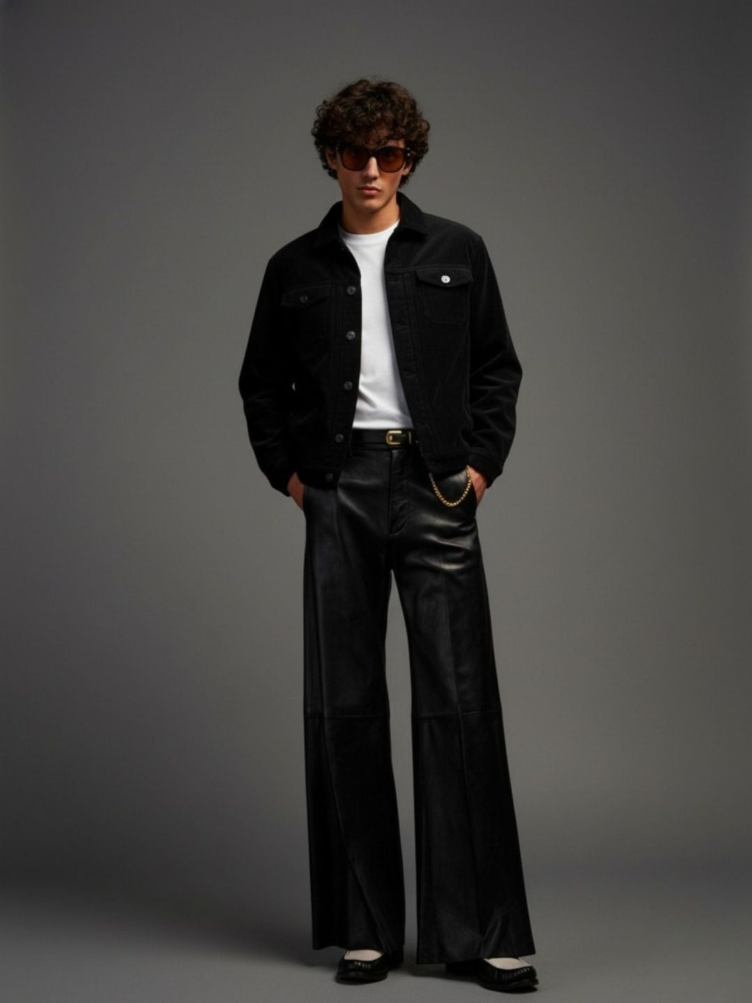 Teddy Lined Corduroy Jacket - Black - Kurvy