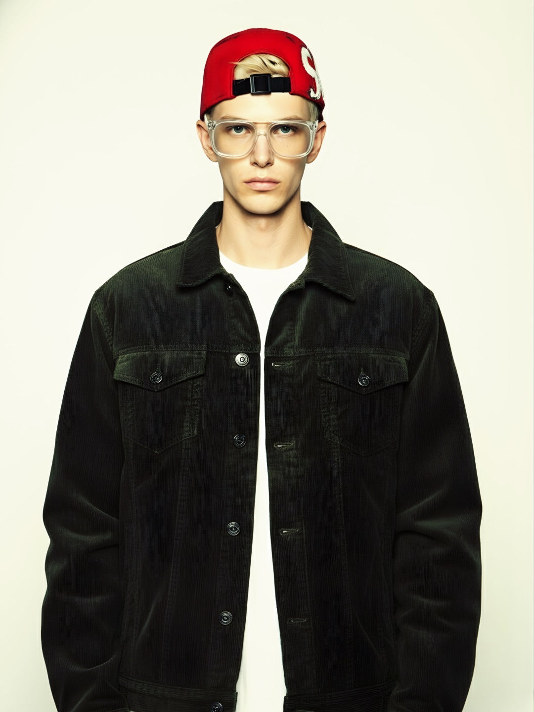 Teddy Lined Corduroy Jacket - Olive Green - Kurvy