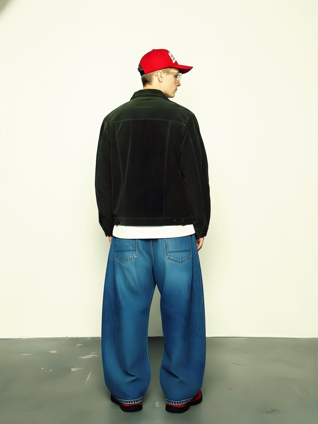 Teddy Lined Corduroy Jacket - Olive Green - Kurvy