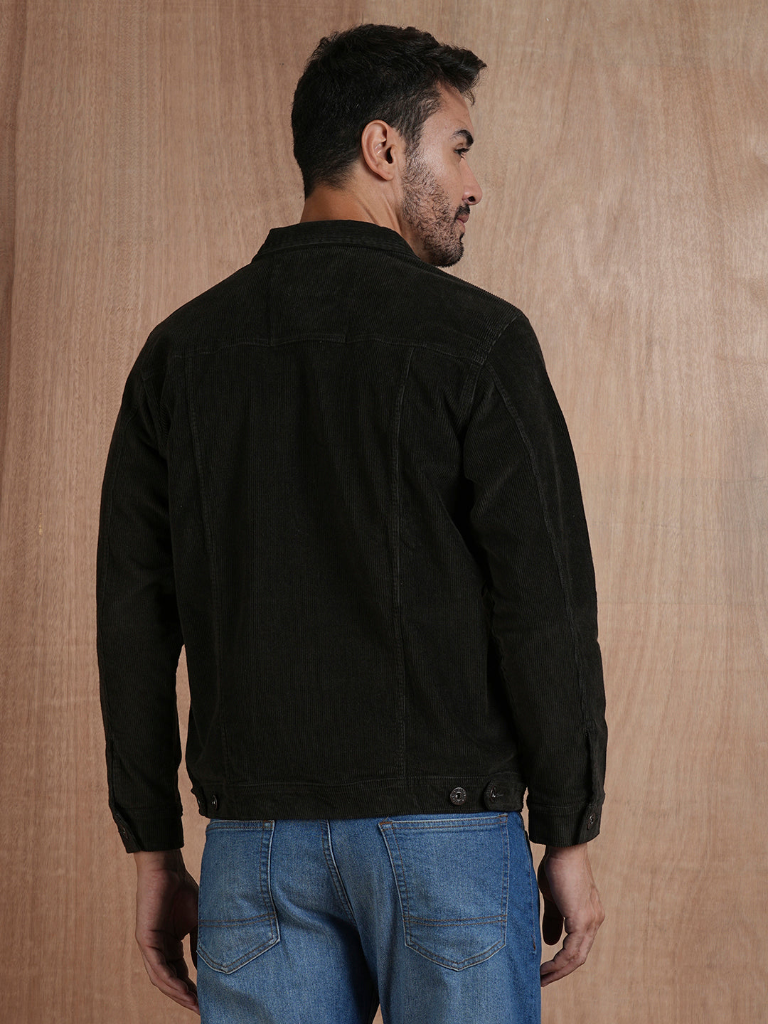 Teddy Lined Corduroy Jacket - Olive Green - Kurvy