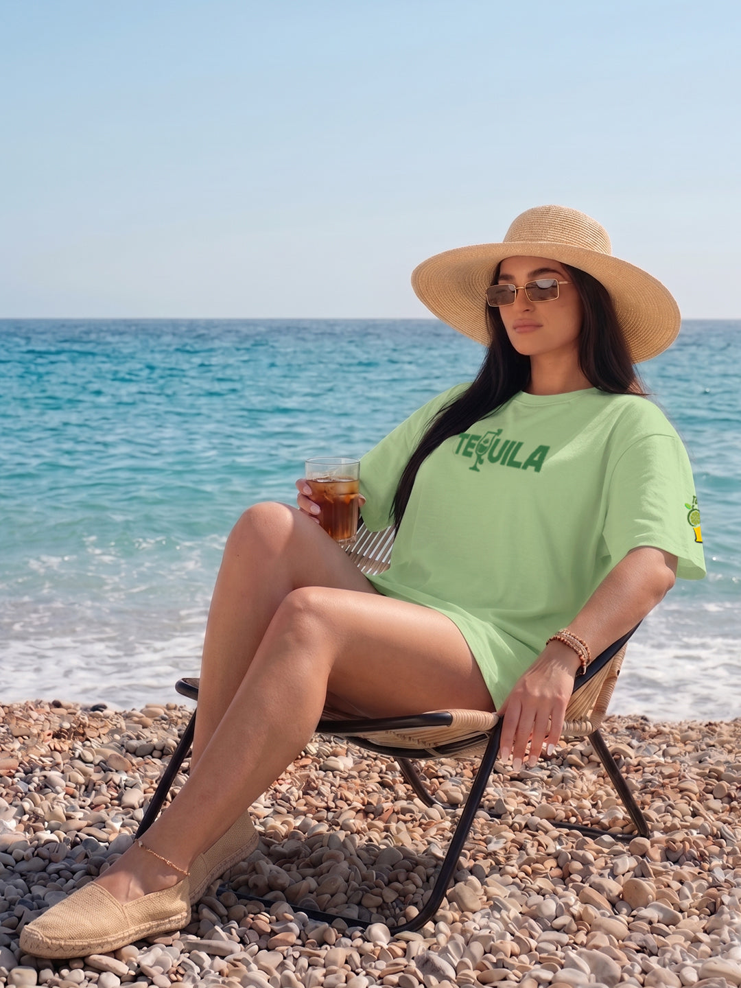 Tequila Women Printed Oversized T-Shirt - Kurvy
