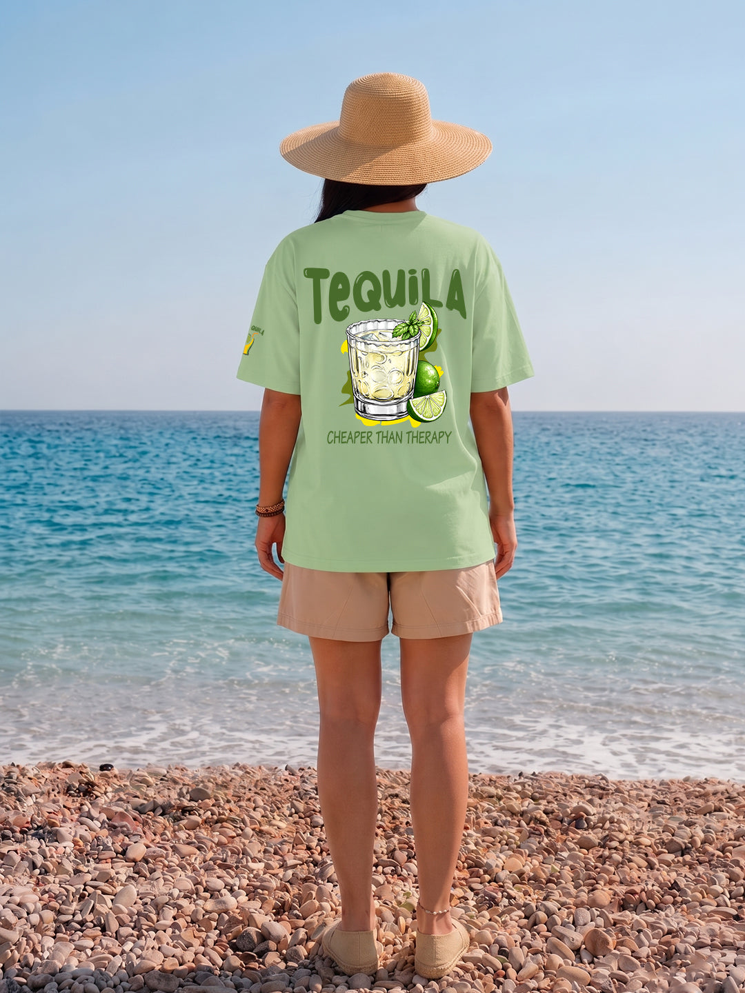 Tequila Women Printed Oversized T-Shirt - Kurvy