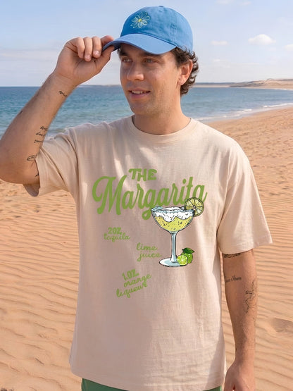 The Margarita Men Printed Oversized T-Shirt - Kurvy