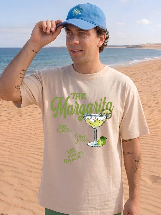 The Margarita Men Printed Oversized T-Shirt - Kurvy