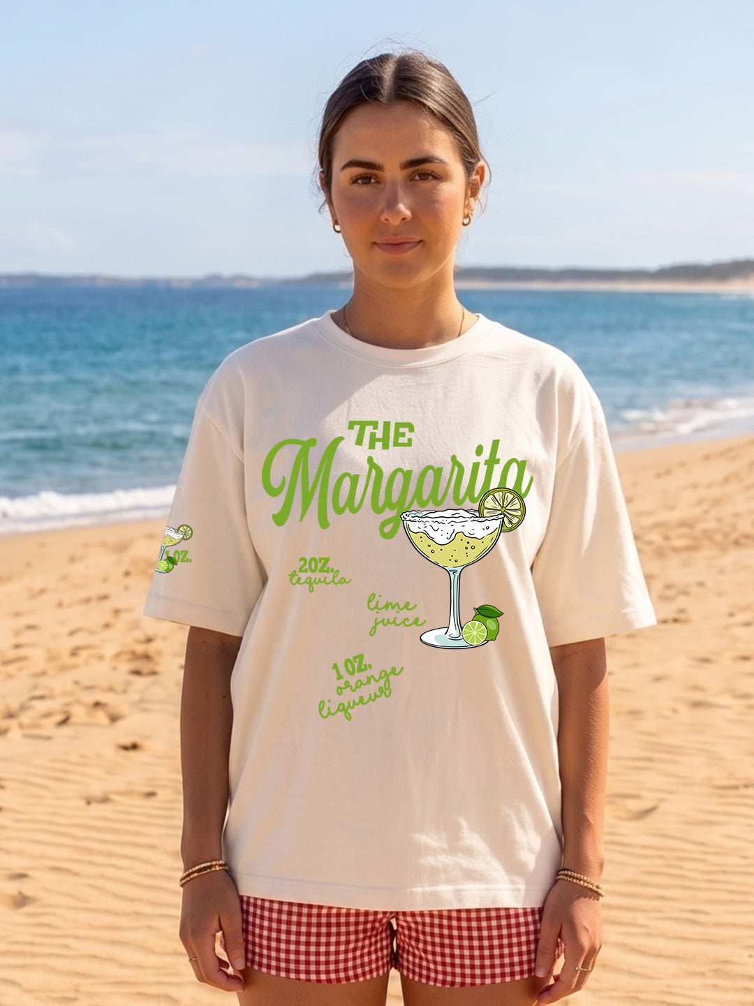 The Margarita Women Printed Oversized T-Shirt - Kurvy