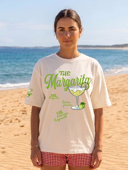 The Margarita Women Printed Oversized T-Shirt - Kurvy