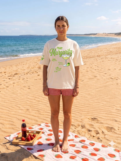 The Margarita Women Printed Oversized T-Shirt - Kurvy