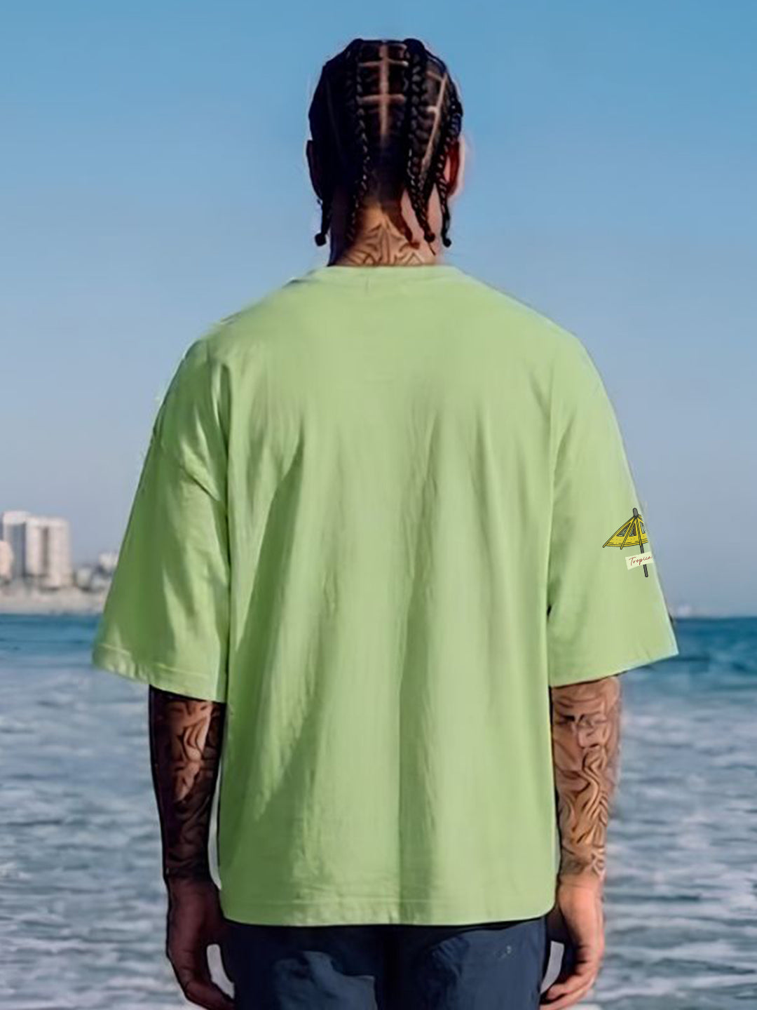 Tropical Brunch Men Printed Oversized T-Shirt - Kurvy