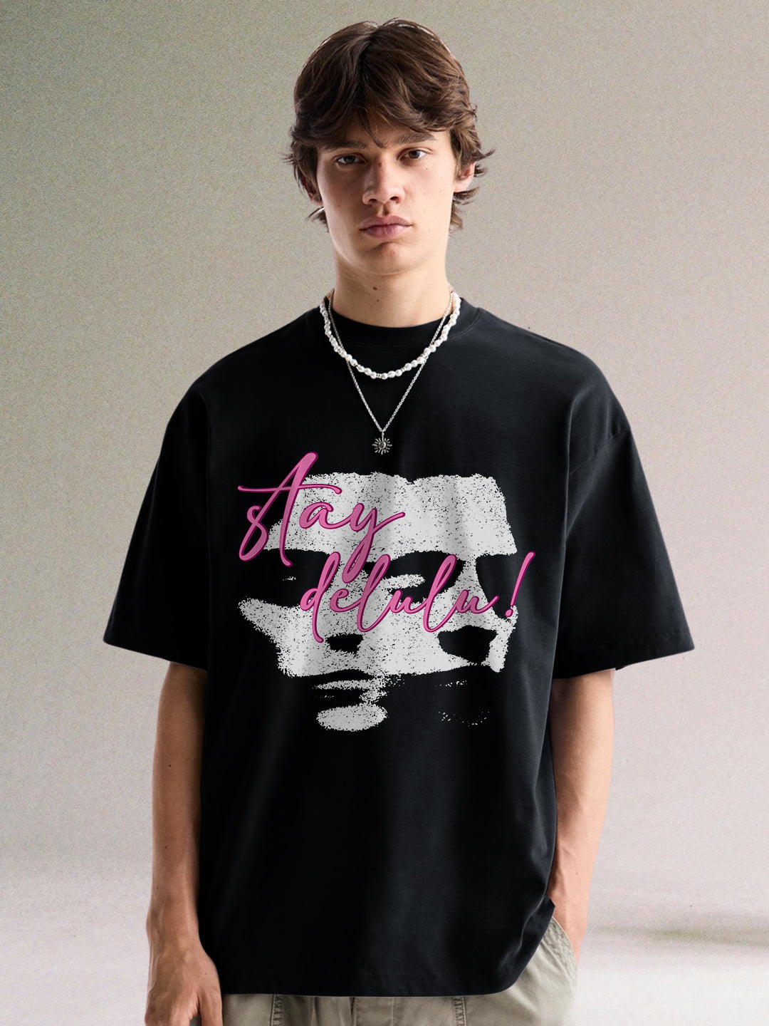 Unreal Men Printed Oversized T-Shirt - Kurvy