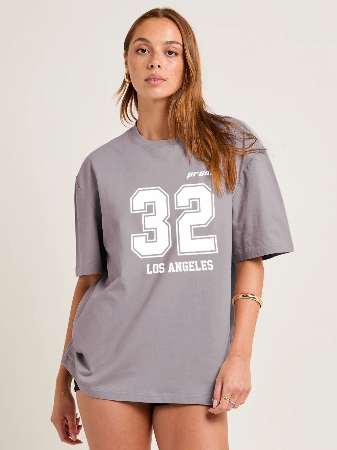 Varsity 32 Women Graphic Oversized Printed T-Shirt - Kurvy