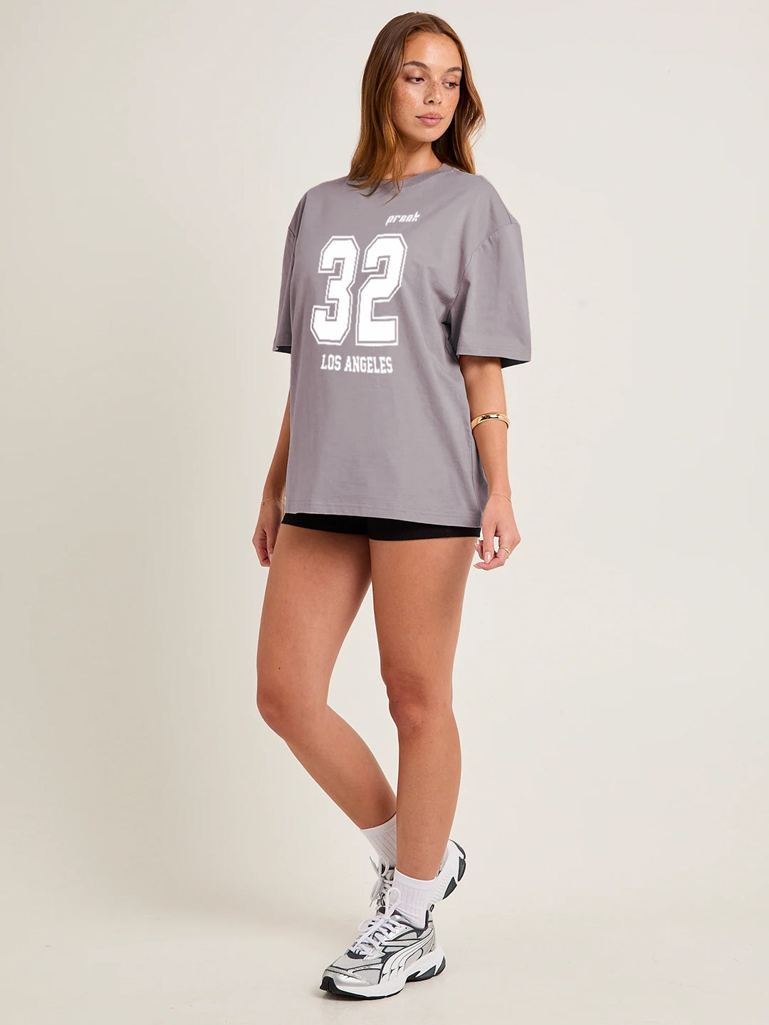 Varsity 32 Women Graphic Oversized Printed T-Shirt - Kurvy