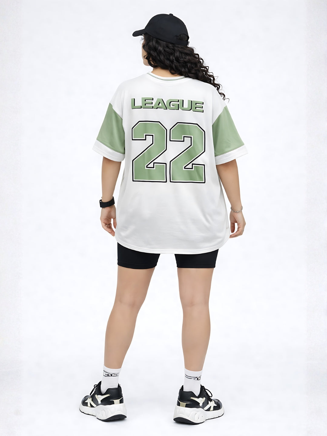 Women Oversized Varsity T-Shirt - Kurvy