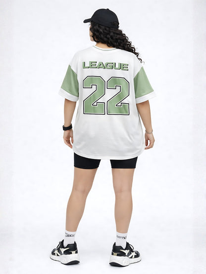 Women Oversized Varsity T-Shirt - Kurvy