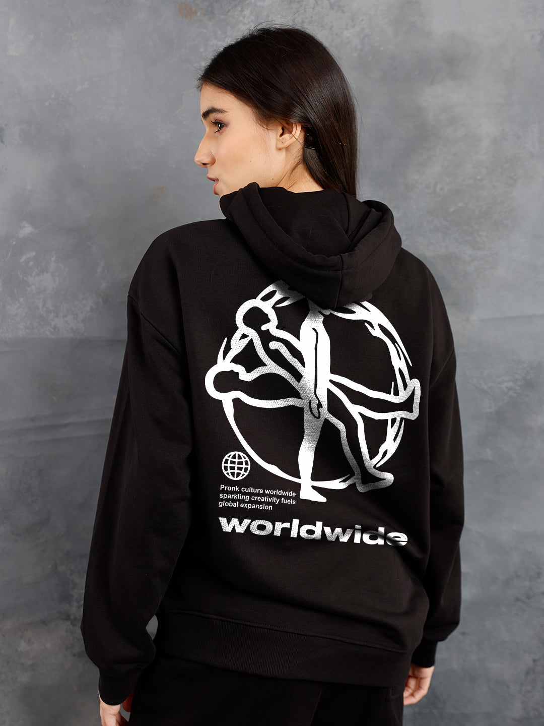 Worldwide Women Drop Shoulder Premium Terry Hoodie - Kurvy