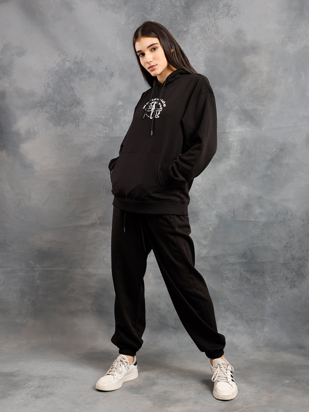 Worldwide Women Drop Shoulder Premium Terry Hoodie - Kurvy