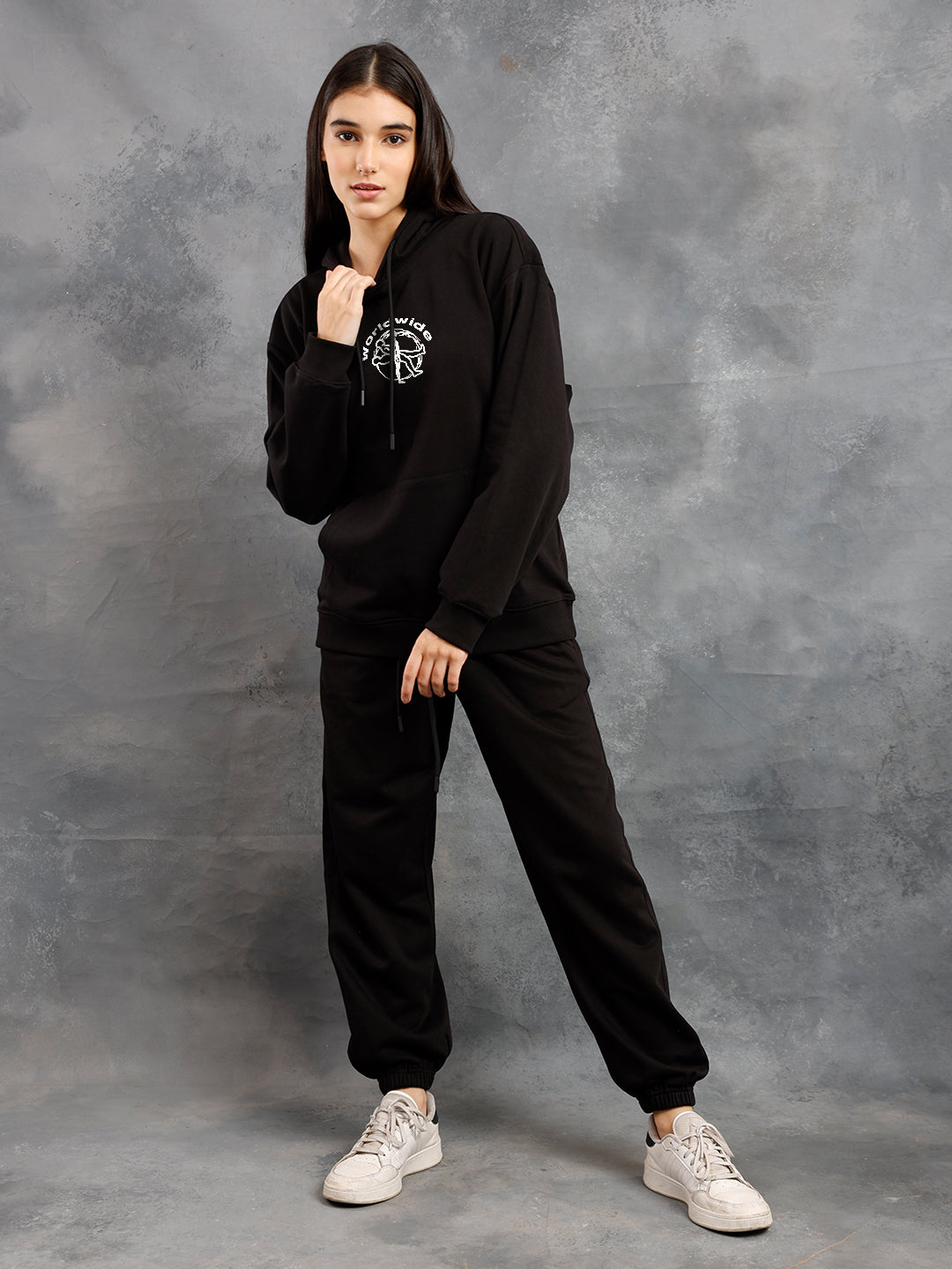 Worldwide Women Drop Shoulder Premium Terry Hoodie - Kurvy