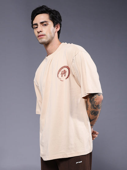 DISCIPLINE OVER FEAR Embroidered Printed Men Oversized T-shirt  -  Kurvy Oversized T-Shirt