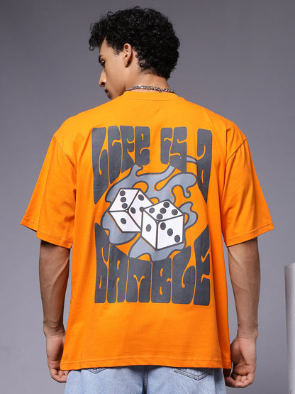 Dice Puff Printed Men Premium Oversized T-shirt  -  Kurvy Oversized T-Shirt