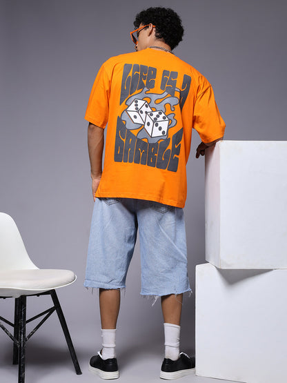 Dice Puff Printed Men Premium Oversized T-shirt  -  Kurvy Oversized T-Shirt