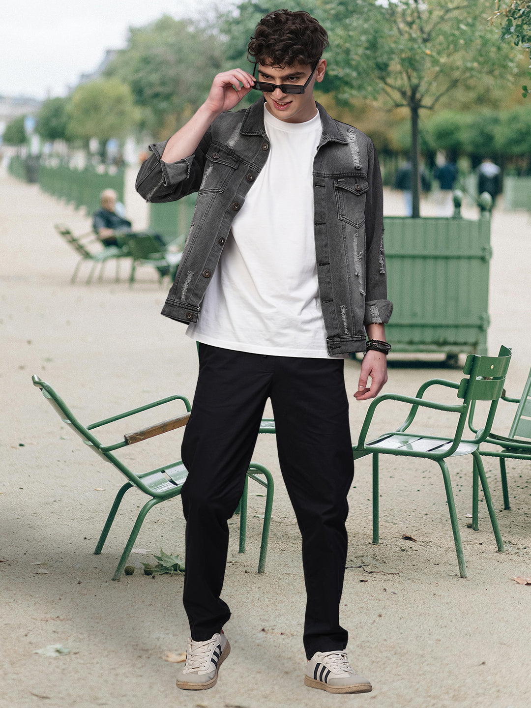 Distress Men jacket - Black  -  Kurvy Jacket