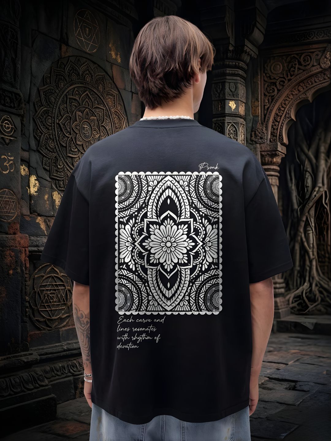 Divine Men Printed Oversized T-Shirt  -  Kurvy Oversized T-Shirt