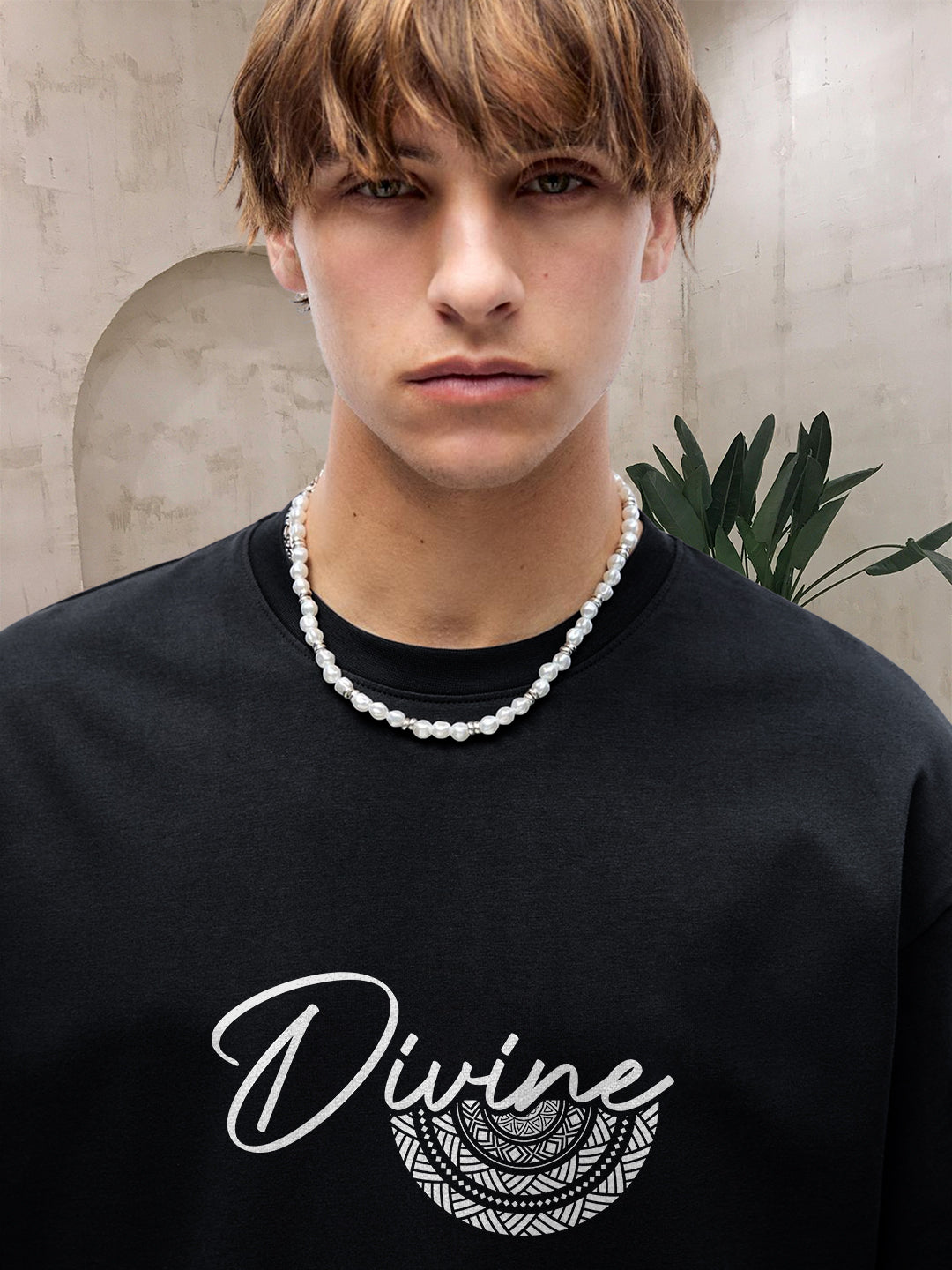 Divine Men Printed Oversized T-Shirt  -  Kurvy Oversized T-Shirt