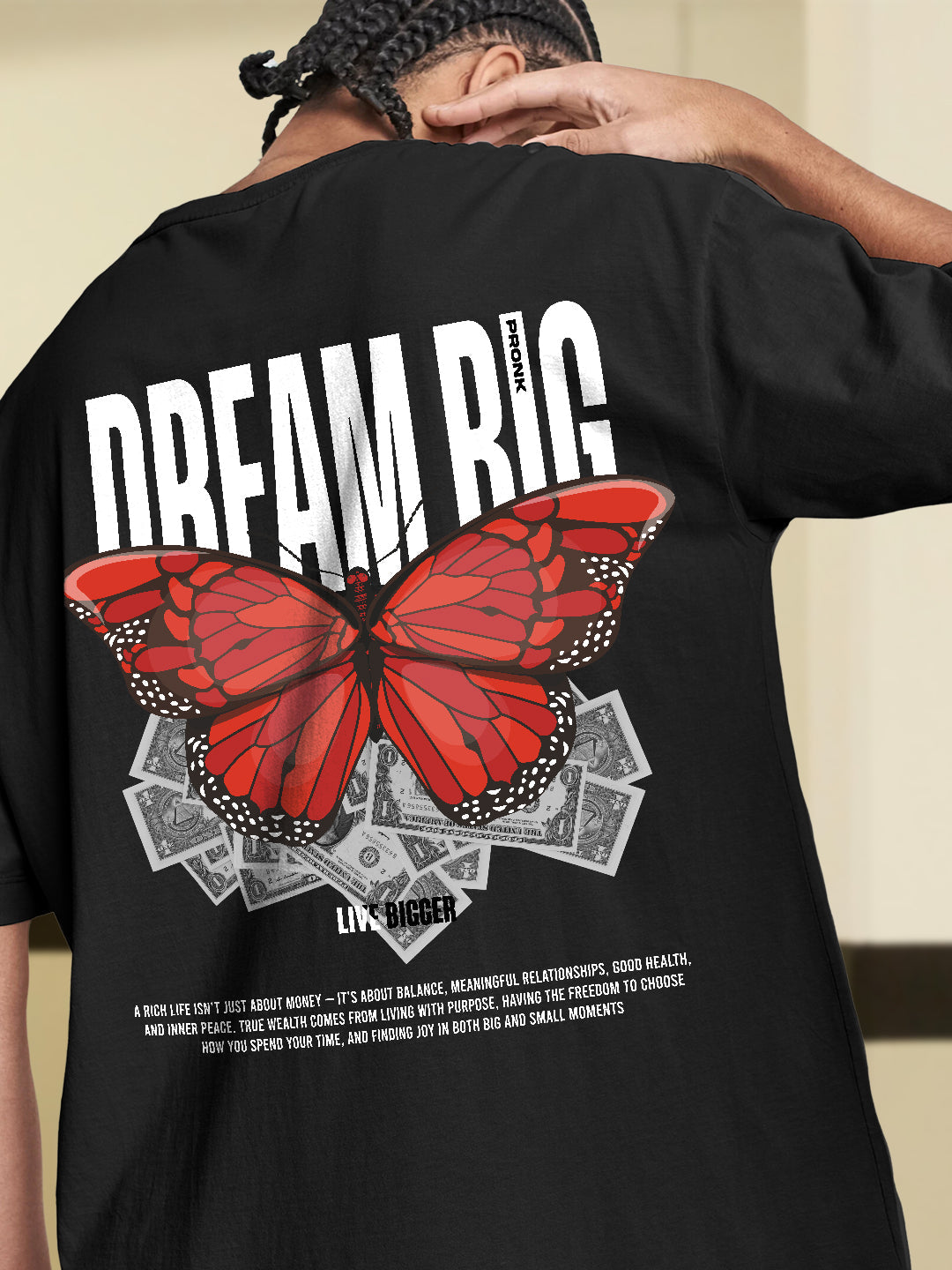 Dream Big Men Printed Oversized T-Shirt  -  Kurvy Oversized T-Shirt
