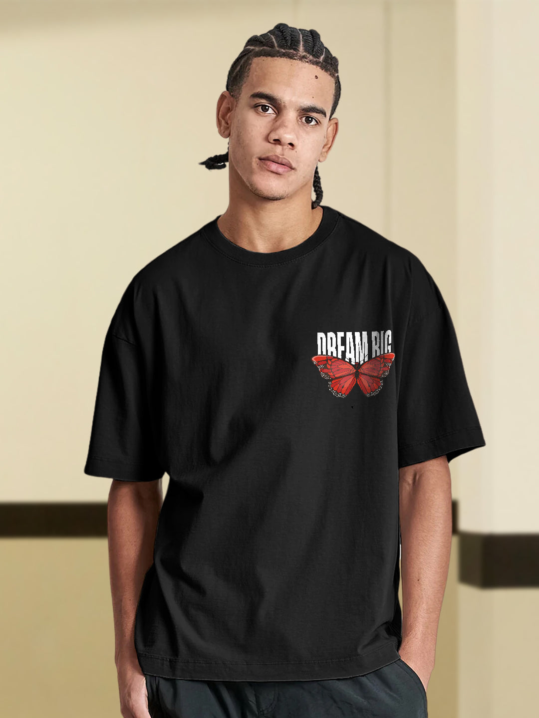 Dream Big Men Printed Oversized T-Shirt  -  Kurvy Oversized T-Shirt