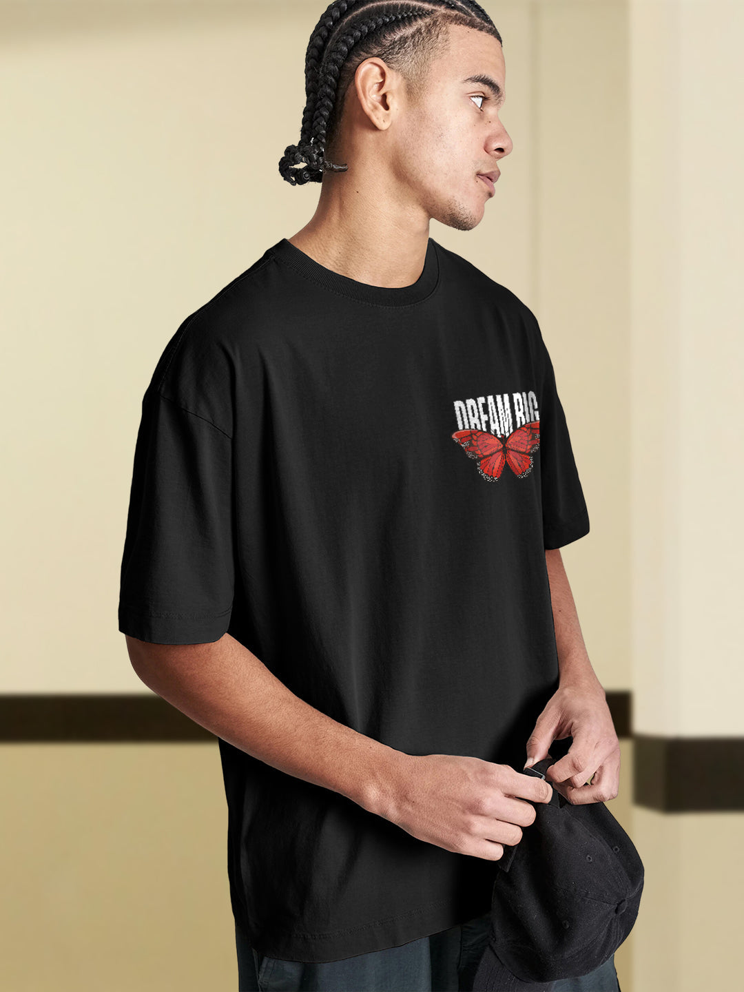 Dream Big Men Printed Oversized T-Shirt  -  Kurvy Oversized T-Shirt