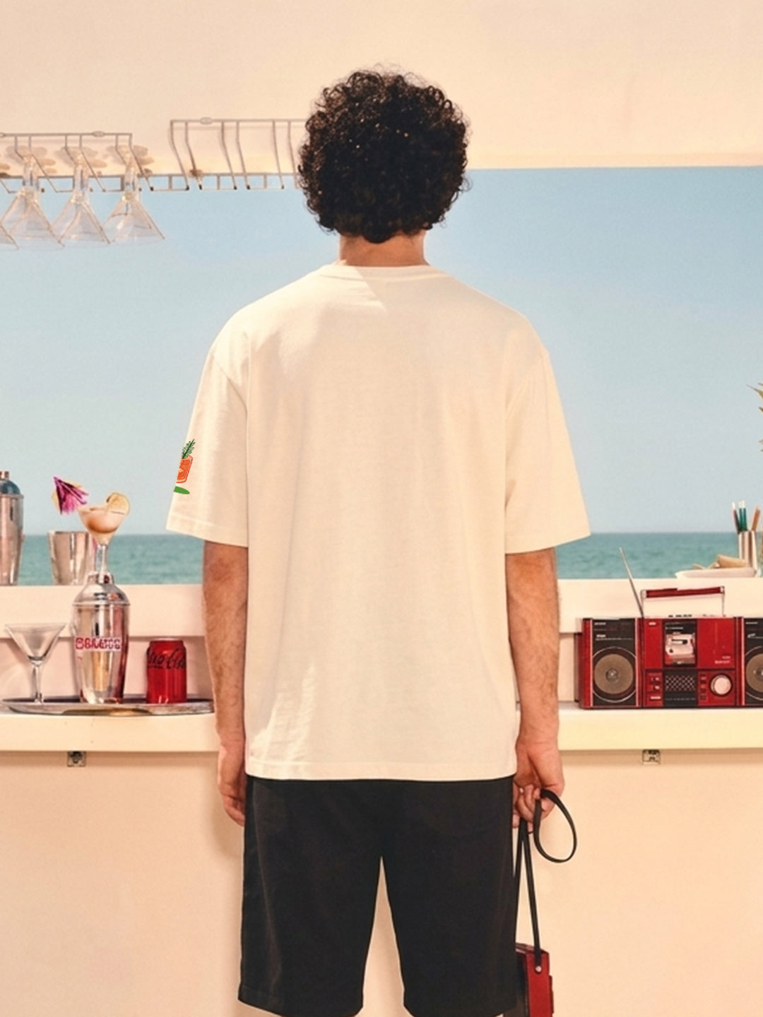 Drinks & Good Vibes Men Printed Oversized T-Shirt  -  Kurvy Oversized T-Shirt