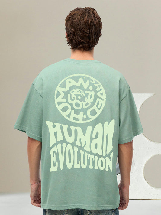 EVOLUTION CLUB Men Printed Oversized T-Shirt  -  Kurvy Oversized T-Shirt