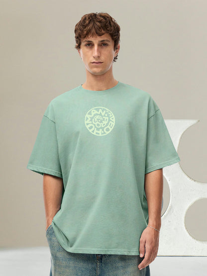 EVOLUTION CLUB Men Printed Oversized T-Shirt  -  Kurvy Oversized T-Shirt