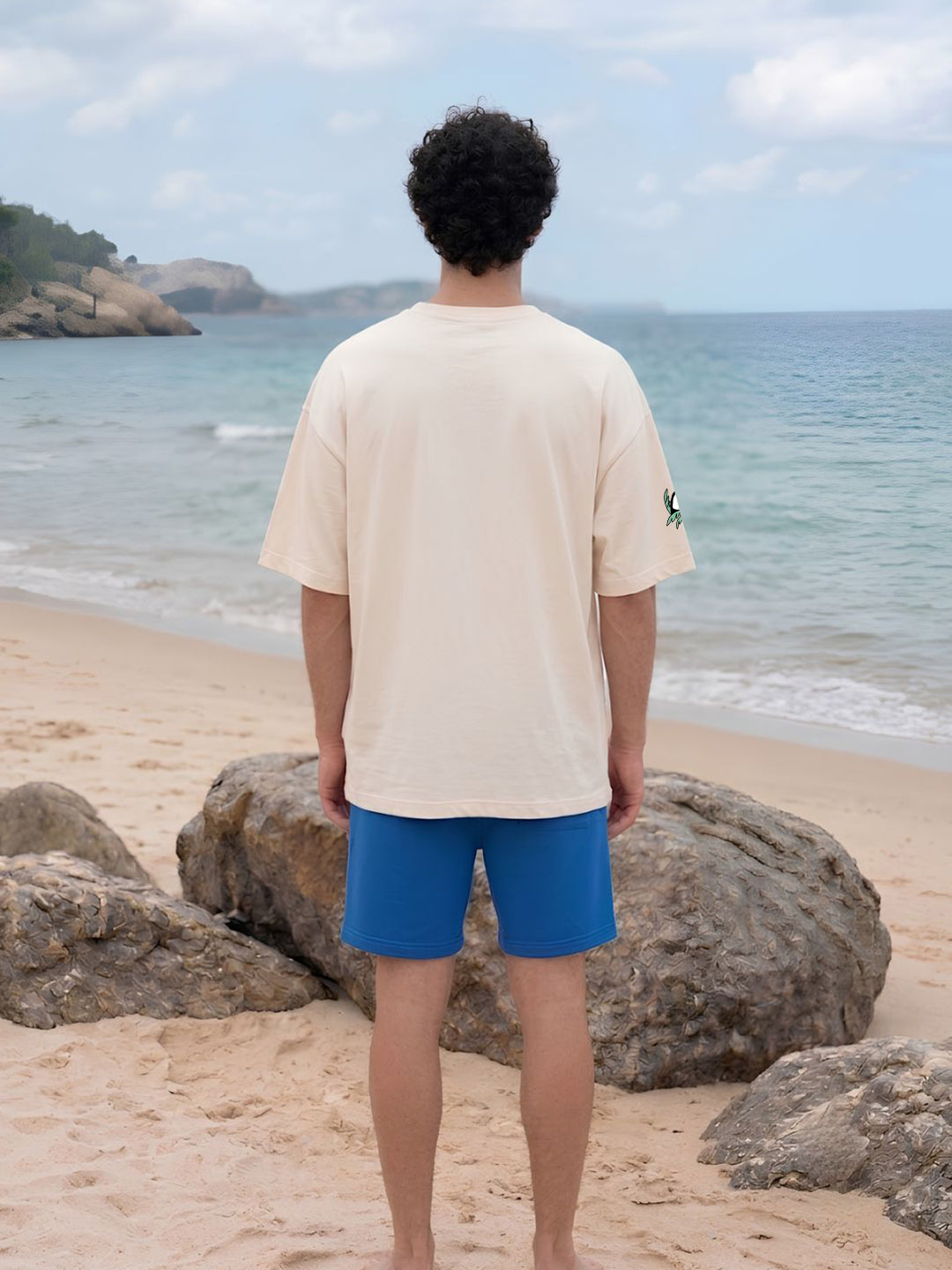 Emerald Toucan Men Printed Oversized T-Shirt  -  Kurvy Oversized T-Shirt