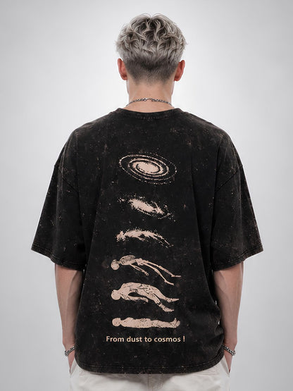 Evolve Men Retro Wash Printed Oversized T-Shirt  -  Kurvy Oversized T-Shirt