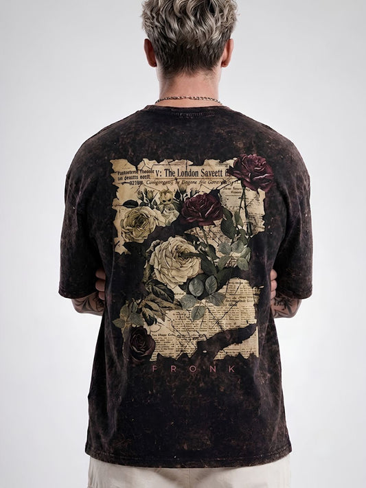 FADED DREAMS Men Retro Wash Oversized T-Shirt  -  Kurvy Oversized T-Shirt