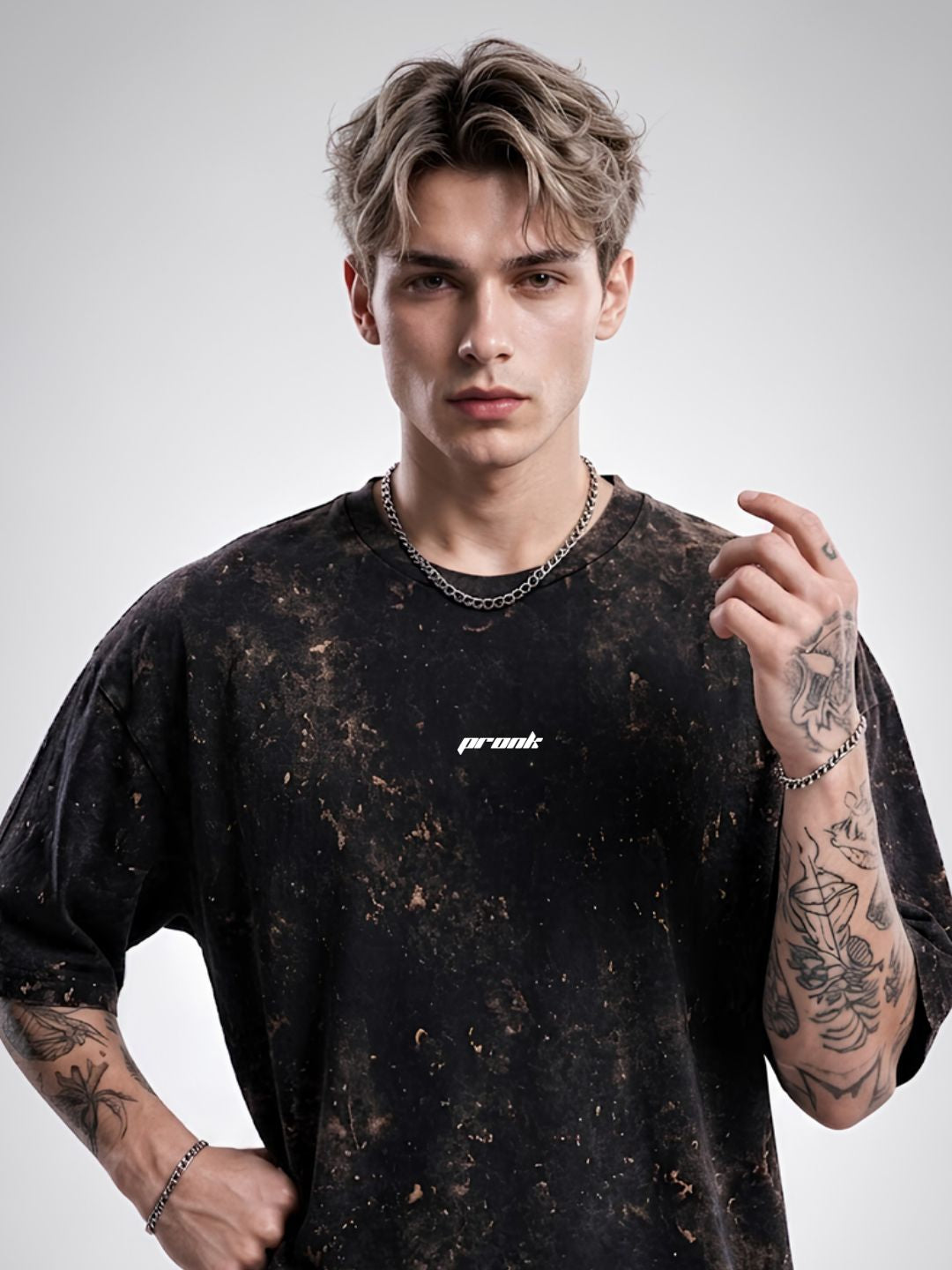 FADED DREAMS Men Retro Wash Oversized T-Shirt  -  Kurvy Oversized T-Shirt