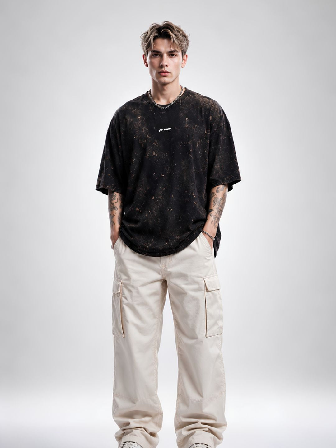 FADED DREAMS Men Retro Wash Oversized T-Shirt  -  Kurvy Oversized T-Shirt