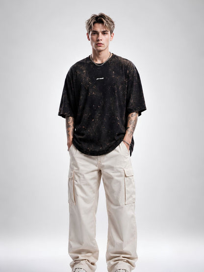 FADED DREAMS Men Retro Wash Oversized T-Shirt  -  Kurvy Oversized T-Shirt
