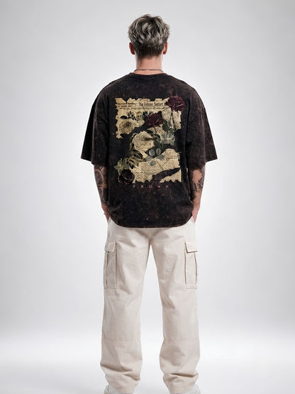 FADED DREAMS Men Retro Wash Oversized T-Shirt  -  Kurvy Oversized T-Shirt