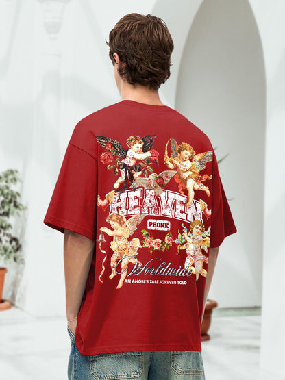 HEAVEN Men Printed Oversized T-Shirt  -  Kurvy Oversized T-Shirt