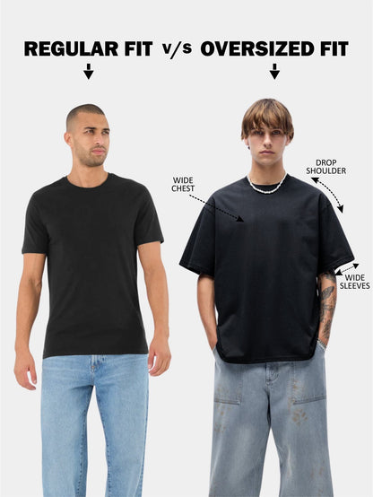HEAVEN Men Printed Oversized T-Shirt  -  Kurvy Oversized T-Shirt