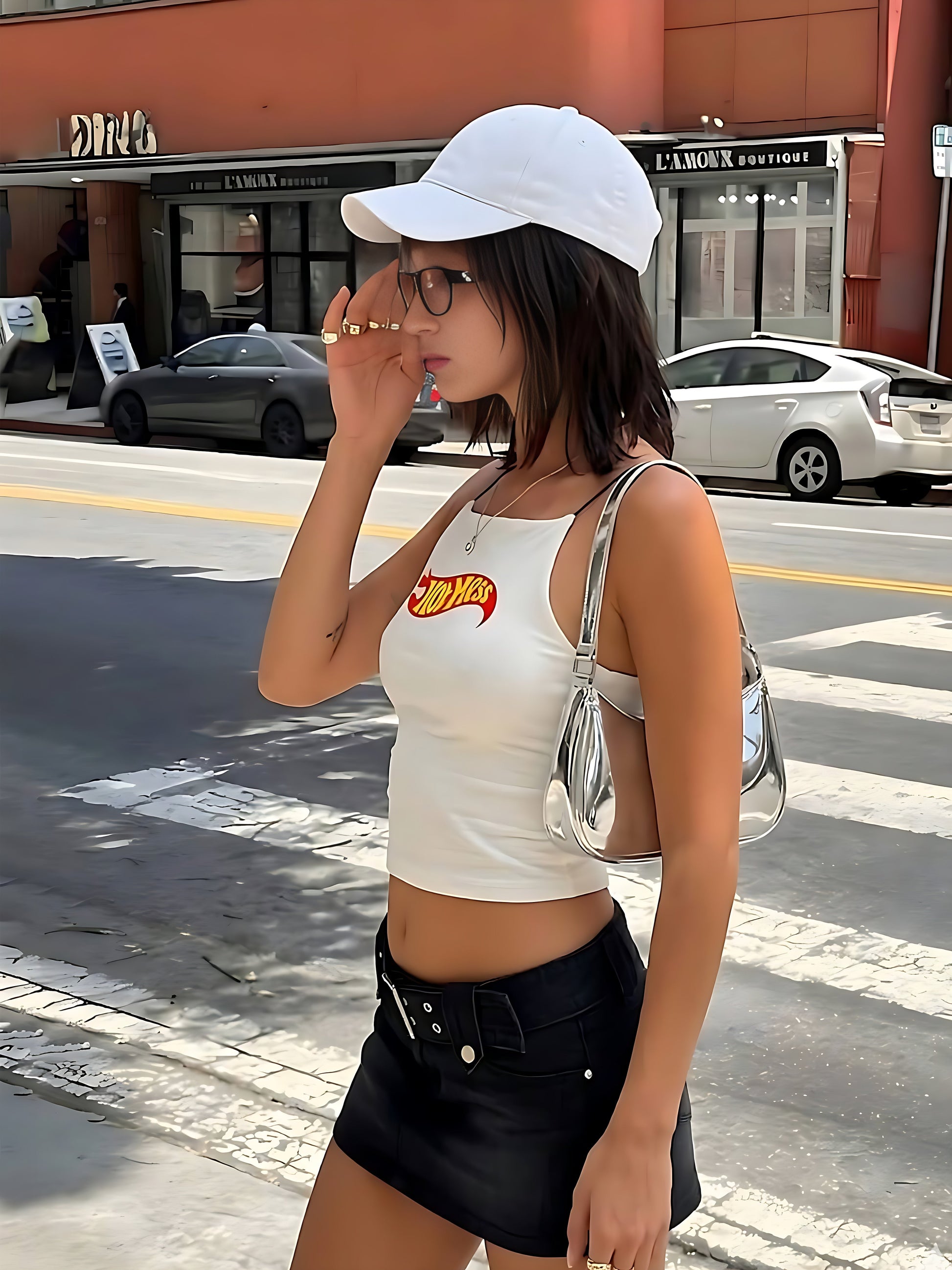 HOT MESS CLOUD CREAM TANK TOP  -  Kurvy Tank Top